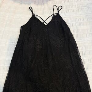 Lush XS Black Lace Slip Dress